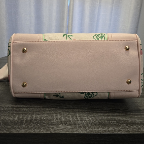 NWT JUICY Couture Retro Velour Daydreamer Cherry Tote In Pink And Cream. - Picture 7 of 13